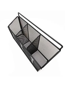 3/4 Compartment Black Metal Mesh Utensil Caddy, Cutlery Storage Organizer With Handle, Fork Spoon Knife Pattern Silverware Holder For Kitchen Countertop Table Restaurant - Knife and fork storage rack - View 8