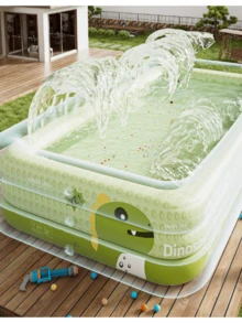 1pc Inflatable Swimming Pool – Heavy Duty Large PVC Pool With Fast Air Pump, Indoor Outdoor Family Water Play Center For Kids Adults - Inflatable swimming pool - View 10
