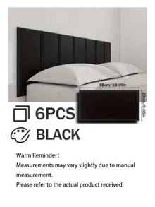 6pcs Thickened 3D Headboard Wall Panels, Tatami Frame Wallpaper, 50cm X 23cm, Peel And Stick, Easy Installation, Suitable For: Bedroom Living Room Anti-Collision Soft Wall Padding, Headboard Protection Pad - 6 Soft-pack - View 14