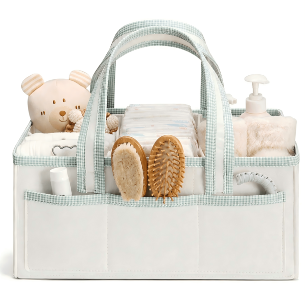1pc Diaper Caddy Organizer With Handle,Baby Shower Gifts Basket Bag, Newborn Nursery Torage 0rganizer, Baby Bag Essentials, Car Diaper Caddy Cart
