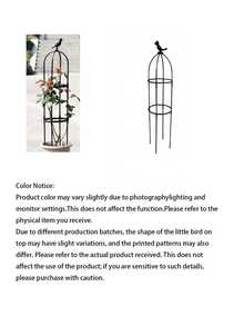 1pc 2-4layer Fashionable & Durable Plant Support Trellis With Elegant Bird Top Ornament, Guides Vines To Grow Upward, Rust-Proof Garden Lattice, Suitable For Vines, Roses, Clematis, Lotus Support, Summer Garden - A - View 4