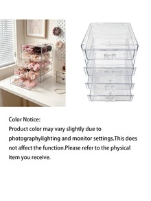 1pc 5-Layer High Transparency Acrylic Hair Accessory Storage Box, Dust-Proof Drawer Style Hair Tie Hair Clip Jewelry Box, Desktop Ornament Organizer Box - Multicolor - View 5