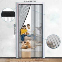 2026 New High-End Magnetic Door Curtain, Diamond Mesh Material, Cat-Proof And Bite-Resistant - Seamless Self-Sealing Design, Durable Insect Barrier, Pet-Friendly, No Manual Operation Required, Easy Entry And Exit - King Kong Mesh Upgrade - Grey - View 6