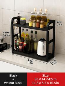 Kitchen Multi-Functional Storage Rack For Seasonings, Utensils, And Bottled Condiments With Multi-Layer Shelving - View 7