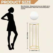 1pc/3pcs Gold Metal Cylindrical Base Stand With Acrylic Plate, Elegant Round Display Pillar, Suitable For Party Decoration, Vase And Home Decor, Birthday, Wedding Or Event Backdrop, Wedding Decoration Platform - Gold - View 12