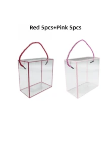 5/10pcs Transparent Gift Boxes With Golden, White & Black Accents - Ideal For Jewelry, Small Items, Floral Arrangements Gift Box For Birthday Wedding Party - Multicolor - View 20