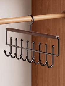 2Pcs Modern Wall Mounted Metal Storage Organizer W/ 8 Hooks For Hats Towels Straps Bedroom Bathroom - Multicolor - View 4