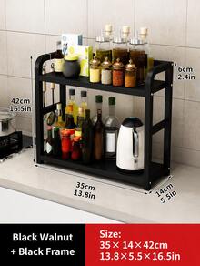 Kitchen Multi-Functional Storage Rack For Seasonings, Utensils, And Bottled Condiments With Multi-Layer Shelving - View 9