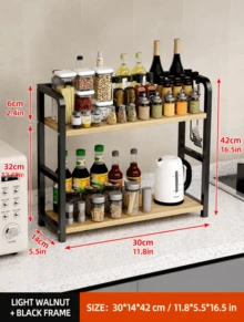 Kitchen Multi-Functional Storage Rack For Seasonings, Utensils, And Bottled Condiments With Multi-Layer Shelving - View 8