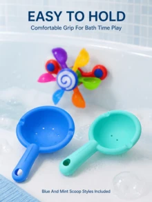 吸盤式浴室水輪玩具套組，適合幼兒，軌道球滑行趣味魚轉動玩具滑道，浴室軌道組裝玩具，彩色旋轉水輪附吸盤，洗澡玩具，感官玩具，嬰兒玩具，旅行玩具，幼兒洗澡玩具套組 - 彩色 - 查看 6