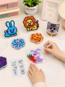 DIY Retro Animal Pixel Art Crafting Set – Personalized Mosaic Bead Project For Aesthetic Desk Decor & Custom Bag Charms – Ideal For Summer Break & Independence Day DIY Activities - multicolor - View 9