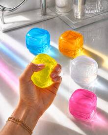 1pc Yellow Ice Cube Shape Squishy Stress Relief Cube, TPR Shell With Maltose Filling, 6cm Slow Rebound Hand Squeeze Cube, Stretchy Pinchable Desktop Hand Squeeze Accessory - Multicolor - View 11
