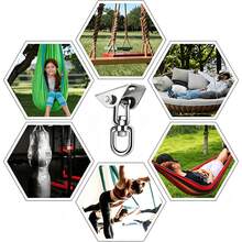 6-Piece Stainless Steel 304 Hammock Set - Rust-Resistant Sturdy Swing Hooks - Multi-Functional, Easy-To-Install Rotating Hook Design Suitable For Hammocks, Yoga, Boxing Bags, And Swing Hardware - Silver - View 4