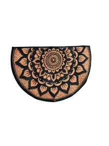 1PC 2D Retro Semi-Circular Door Mat Carpet, Floral Pattern, Entrance Door, Outdoor Welcome Mat, Suitable For Kitchen, Doorway, Outdoor, Living Room, Bedroom, Bathroom And Foyer, Fashionable Holiday Gift, Decorative Gift - A - View 2