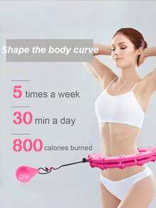 1PC 51IN 130CM Heavy Duty Weighted Fitness Hoop For Weight Loss Exercise With 26 Detachable Links And Headband For Women Beginners Home Gym Workout - Multicolor - View 4