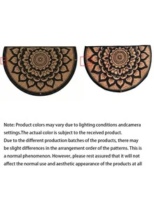 1PC 2D Retro Semi-Circular Door Mat Carpet, Floral Pattern, Entrance Door, Outdoor Welcome Mat, Suitable For Kitchen, Doorway, Outdoor, Living Room, Bedroom, Bathroom And Foyer, Fashionable Holiday Gift, Decorative Gift - A - View 4