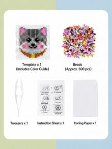 DIY Retro Animal Pixel Art Crafting Set – Personalized Mosaic Bead Project For Aesthetic Desk Decor & Custom Bag Charms – Ideal For Summer Break & Independence Day DIY Activities - multicolor - View 6