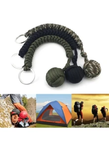 An Outdoor Protection Keychain Steel Ball Carrying Self-Defense Lane Survival Keychain With Broken Window - Multicolor - View 4