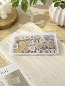 Unique Irregular Rounded Square And Oval Mixed Shapes, Classic Four-Hole Design For Stable Sewing, Premium Solid Resin Material With Fine Polishing, Ideal Replacement Buttons For Wool Coats, Windbreakers And Outerwear Garments. - multicolor - View 7