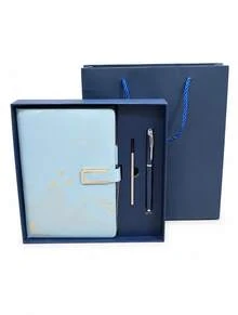 A5 Vintage Chinese Pattern Notebook & Metal Pen Gift Set, Hardcover Journal With Replacement Pen Refill, Luxury Stationery Box And Gift Bag, Perfect For Business, Office, Back-To-School Gifting - multicolor - View 11