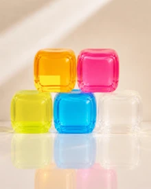 1pc Yellow Ice Cube Shape Squishy Stress Relief Cube, TPR Shell With Maltose Filling, 6cm Slow Rebound Hand Squeeze Cube, Stretchy Pinchable Desktop Hand Squeeze Accessory - Multicolor - View 10