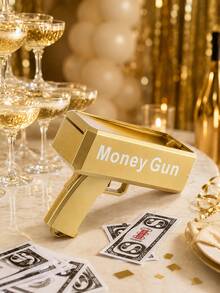 Zazumi 1pc Raining Money Banknote Gun 100pcs Toy Money Fashion Party Outdoor Games Fun Funny Gift Fun Shooting Prop For Birthday Wedding Nightclub Celebration - multicolor - View 6