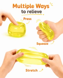 1pc Yellow Ice Cube Shape Squishy Stress Relief Cube, TPR Shell With Maltose Filling, 6cm Slow Rebound Hand Squeeze Cube, Stretchy Pinchable Desktop Hand Squeeze Accessory - Multicolor - View 4