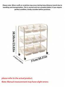 Mobile Storage Trolley With Angled Open Bins, Multi-Functional Hardware Tool Sorting Shelf. Suitable For Storing Toys, Snacks And Sundries; Multi-Layer Storage Rack With Universal Casters For Workshop And Household Material Organization. - Multicolor - View 10