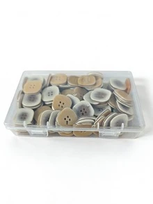 Unique Irregular Rounded Square And Oval Mixed Shapes, Classic Four-Hole Design For Stable Sewing, Premium Solid Resin Material With Fine Polishing, Ideal Replacement Buttons For Wool Coats, Windbreakers And Outerwear Garments. - multicolor - View 10