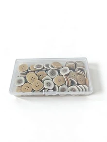 Unique Irregular Rounded Square And Oval Mixed Shapes, Classic Four-Hole Design For Stable Sewing, Premium Solid Resin Material With Fine Polishing, Ideal Replacement Buttons For Wool Coats, Windbreakers And Outerwear Garments. - multicolor - View 12