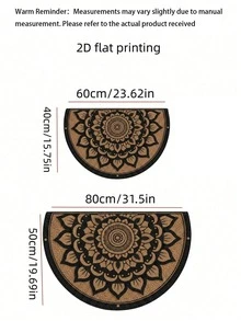 1PC 2D Retro Semi-Circular Door Mat Carpet, Floral Pattern, Entrance Door, Outdoor Welcome Mat, Suitable For Kitchen, Doorway, Outdoor, Living Room, Bedroom, Bathroom And Foyer, Fashionable Holiday Gift, Decorative Gift - A - View 9