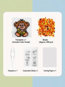 DIY Retro Animal Pixel Art Crafting Set – Personalized Mosaic Bead Project For Aesthetic Desk Decor & Custom Bag Charms – Ideal For Summer Break & Independence Day DIY Activities - multicolor - View 13