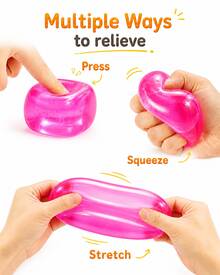 1pc Pink Ice Cube Shape Squishy Stress Relief Cube, TPR Shell With Maltose Filling, 6cm Slow Rebound Hand Squeeze Cube, Stretchy Pinchable Desktop Hand Squeeze Accessory - Multicolor - View 4