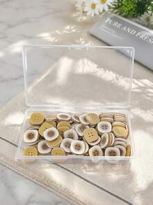 Unique Irregular Rounded Square And Oval Mixed Shapes, Classic Four-Hole Design For Stable Sewing, Premium Solid Resin Material With Fine Polishing, Ideal Replacement Buttons For Wool Coats, Windbreakers And Outerwear Garments. - multicolor - View 2