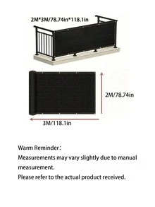 Balcony Privacy Sun Shade | 90% Sun Shading And UV Protection, Windproof And Dustproof, Suitable For Outdoor Balcony, Garden, Patio, Swimming Pool, Available In Multiple Colors - 1 Piece Of Any Color - View 21
