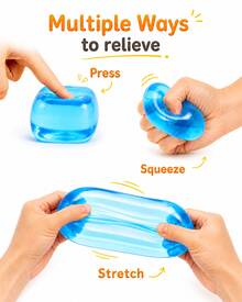 1pc Blue Ice Cube Shape Squishy Stress Relief Cube, TPR Shell With Maltose Filling, 6cm Slow Rebound Hand Squeeze Cube, Stretchy Pinchable Desktop Hand Squeeze Accessory - Multicolor - View 4