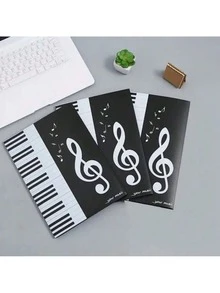 حامل نوتة موسيقية A4 من 6 صفحات، بلاستيك PP أسود قابل للطي 3 مرات، بتصميم لوحة مفاتيح البيانو والنوتات الموسيقية، مشبك نوتة بيانو مقاوم للماء، يقلل من تقليب الصفحات، مثالي لممارسة الموسيقيين والعروض والفرق وفصول الموسيقى، إكسسوار بيانو، هدية متعددة الاستخدامات - الأسود - مشاهدة 11