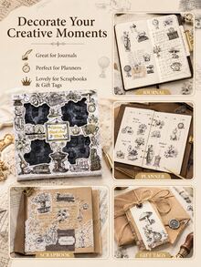 100Pcs/Box Vintage Fairy Animal PET Waterproof Stickers, Note‑Style DIY Stickers For Diary Scrapbook Phone Laptop Home Decor - New model - View 4