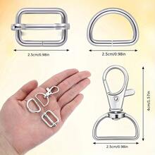 56pcs 1 Inch Swivel Lobster Clasps And D-Rings Set, Keychain DIY Hardware Accessories, Slide Buckles For Bags, Pet Leash Clips, Lanyard Straps & Sewing Projects, 360 Degree Smooth Motion Design - multicolor - View 3