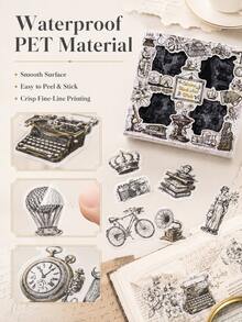 100Pcs/Box Vintage Fairy Animal PET Waterproof Stickers, Note‑Style DIY Stickers For Diary Scrapbook Phone Laptop Home Decor - New model - View 8