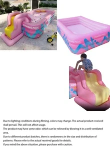 Vibrant Pink Inflatable Pool, Extra Large Home Use Thickened PVC Material, Outdoor Water Play Gadget, Garden Yard Summer Water Fun Private Pool (All Single Items, Not A Set) Size May Vary Slightly - B - View 2