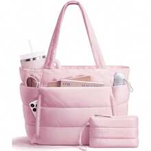 1 Piece Large Size 2026 New Women's Diamond Quilted Handbag Set - Multi-Compartment Storage Design With Cup Holder And Computer Sleeve, Very Suitable For Daily Commuting, Short Trips, Weekend Outings, Spring Travel Essentials, - Multicolor - View 4