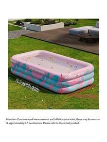 Vibrant Pink Inflatable Pool, Extra Large Home Use Thickened PVC Material, Outdoor Water Play Gadget, Garden Yard Summer Water Fun Private Pool (All Single Items, Not A Set) Size May Vary Slightly - B - View 10