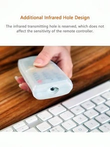 1pc Silicone Remote Control Cover Set (4pcs), Waterproof Dustproof Anti-Drop Protective Case For TV & Air Condition Remotes, Home Hotel Office Storage Organizer, Back To School Supplies - White protective cover - View 2