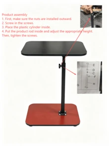 Adjustable Height Side Table, Classic And Elegant Design, Easy To Assemble, Suitable For Any Occasion - Can Be Placed Next To The Couch Or Bedside Or Used As A Coffee Table, Suitable For Indoor And Outdoor Use And Camping. Color Options: Walnut/Black - Multicolor - View 6