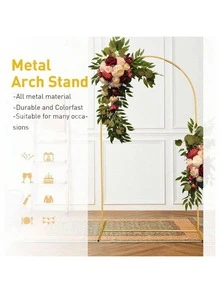 1pc Metal Arch Backdrop Stand, Wedding Arch Frame, Suitable For Birthday Party, Graduation Ceremony Decoration (Arch Frame Only) - Gold - View 3