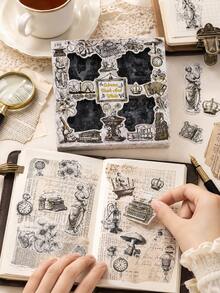 100Pcs/Box Vintage Fairy Animal PET Waterproof Stickers, Note‑Style DIY Stickers For Diary Scrapbook Phone Laptop Home Decor - New model - View 7