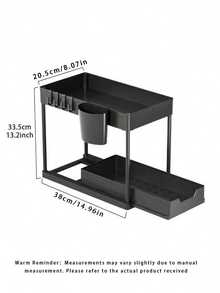 Two-Tier Under Sink Storage Rack, Kitchen Cabinet Storage Shelf, Two-Tier Sliding Basket, Multi-Functional Bathroom Storage Basket, Organization Shelf, Kitchen Birthday Gift, Kitchen Basics, Bathroom Accessories, Kitchen Storage - A - View 2