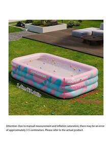 Vibrant Pink Inflatable Pool, Extra Large Home Use Thickened PVC Material, Outdoor Water Play Gadget, Garden Yard Summer Water Fun Private Pool (All Single Items, Not A Set) Size May Vary Slightly - B - View 11