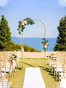 1pc Metal Arch Backdrop Stand, Wedding Arch Frame, Suitable For Birthday Party, Graduation Ceremony Decoration (Arch Frame Only) - Gold - View 7